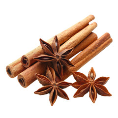 Aromatic Sticks and Star Anise Spices Arranged Together for Culinary and Decorative Uses for Cooking and Baking