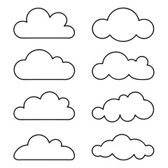 Black and White Cloud Silhouette Collection.