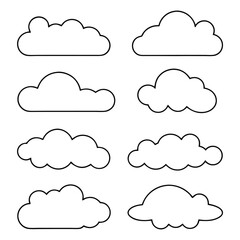 Black and White Cloud Silhouette Collection.