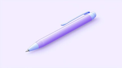 Single purple pen on a white background, vibrant contrast in minimalist photography
