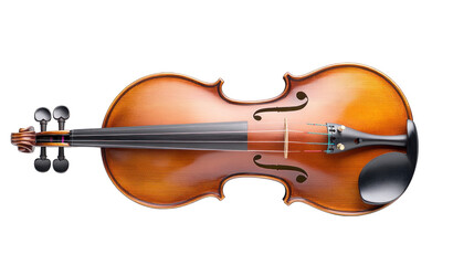 A violin is shown from the side, with the neck and the body visible