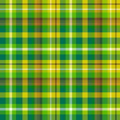 Seamless pattern with magical green, brown and yellow colors for plaid, fabric, textile, clothes, tablecloth and other things. Vector image.