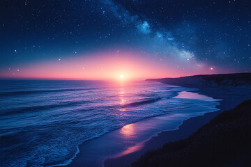 Starlight Serenade, Coastal Horizon under Cosmic Ballet