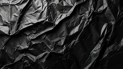 Obraz premium Crumpled black plastic texture, background