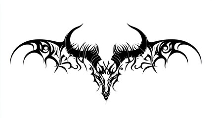 Naklejka premium Ornate dragon tattoo design, abstract art