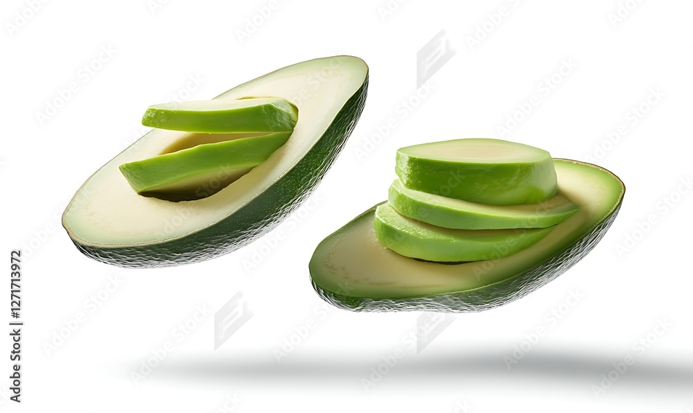 Leinwandbilder surreal image of floating layers on a white background, ideal for creative projects and artistic use