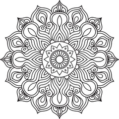 Circular pattern in the form of a mandala. Henna tatoo mandala. Mehndi style. Decorative pattern in oriental style