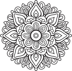 Circular pattern in the form of a mandala. Henna tatoo mandala. Mehndi style. Decorative pattern in oriental style
