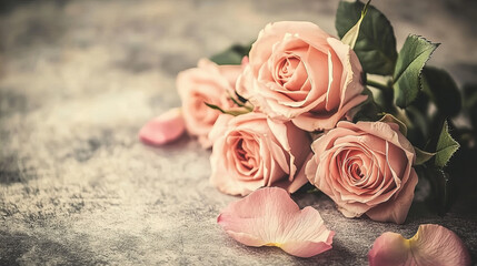 Obraz premium Elegant pink peony with lush petals and green leaves casting a soft shadow on a pastel mint background, perfect for floral themes, weddings, and romantic designs