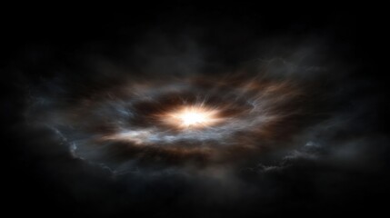 Fototapeta premium A stunning cosmic explosion with swirling clouds and bright light in the center.