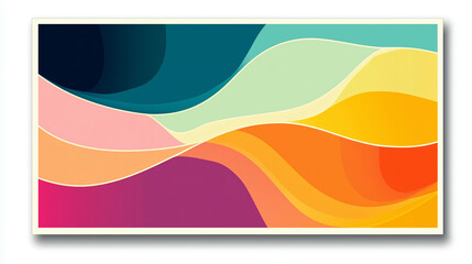 Obraz premium 70s color gradient poster background, retro wall decoration, groovy, trippy, geometric shape, vintage hippie wall art for interior, decorative, banner, cover, card