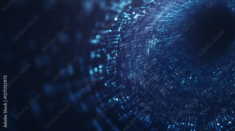 Poster Futuristic holographic interface showcasing encryption technology in a sleek digital environment.