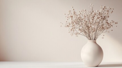 Vase filled with a variety of dried flowers arranged for decorative purposes