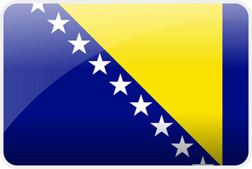 Flag Icon of Bosnia and Herzegovina Country,National Vector Flag Iconic Symbol and Colors of Bosnia and Herzegovina flag.