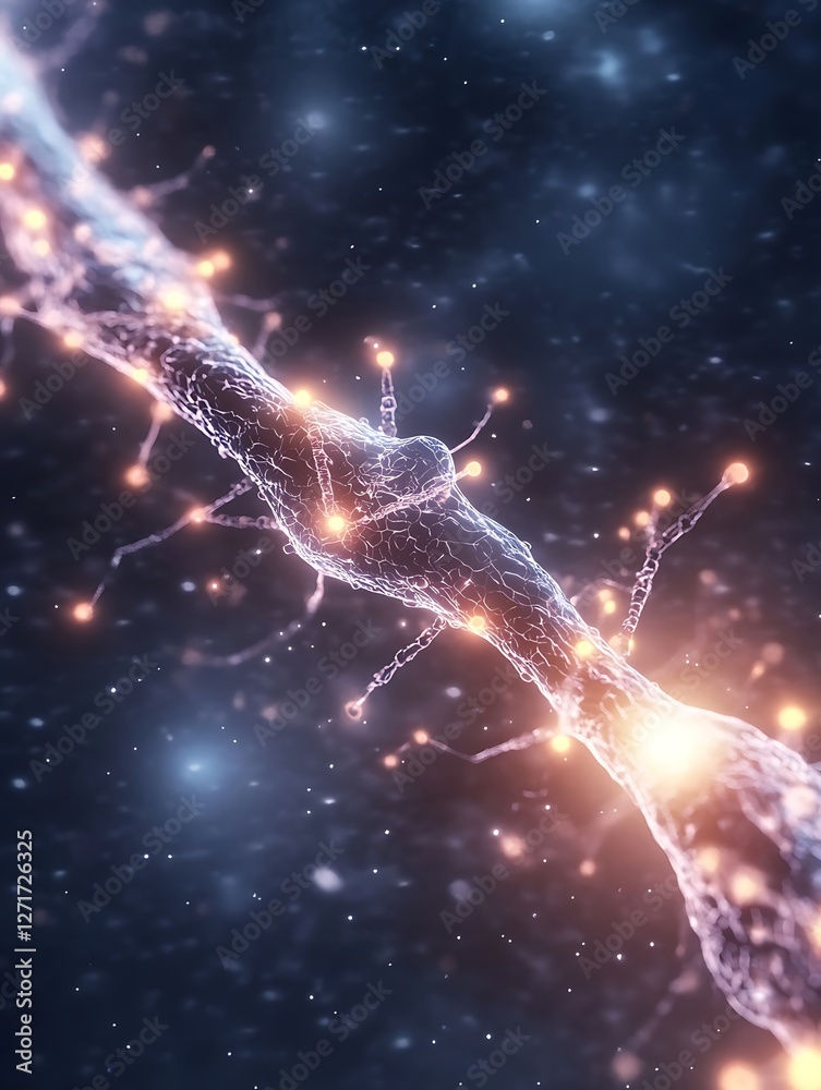 Poster close-up image of a neurotransmitter molecule, showcasing intricate details and structure. ideal for
