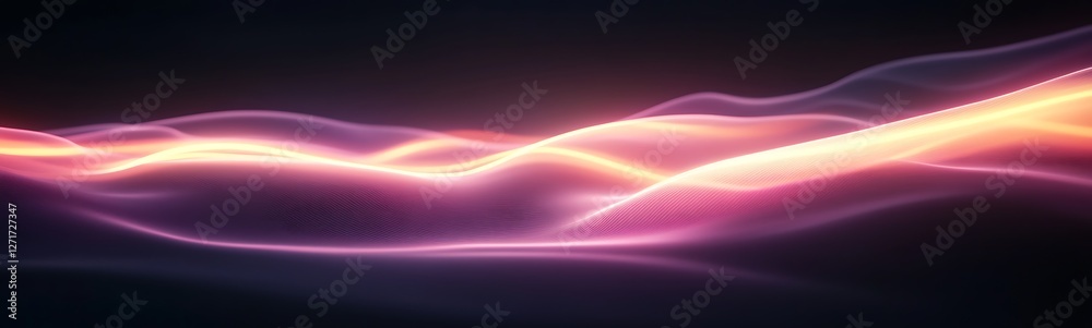 Poster a vibrant 3d render showcasing smooth flowing neon lights, perfect for modern design and artistic pr