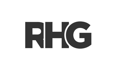 RHG logo design template with strong and modern bold text. Initial based vector logotype featuring simple and minimal typography. Trendy company identity.