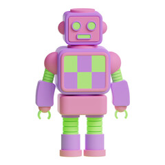 3d toy robot kids icon