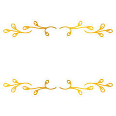 Aesthetic gold floral text frame