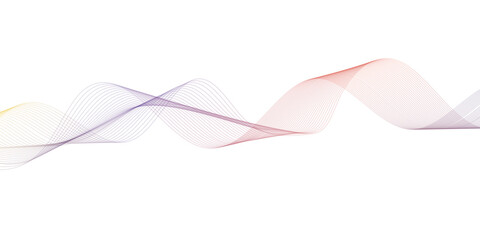 Colorful gradient abstract wave lines poster, vector illustration isolated on white.