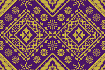 Ethnic Figure aztec embroidery style.Geometric ikat oriental traditional art pattern.Design for ethnic background,wallpaper,fashion,clothing,wrapping,fabric,element,sarong,graphic,vector illustration.