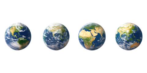 Set of 3D Earth Science PNG Against Transparent Background for Educational Materials, Environmental Awareness, or Geography Projects