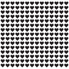 Lovely black hearts on white seamless pattern background
