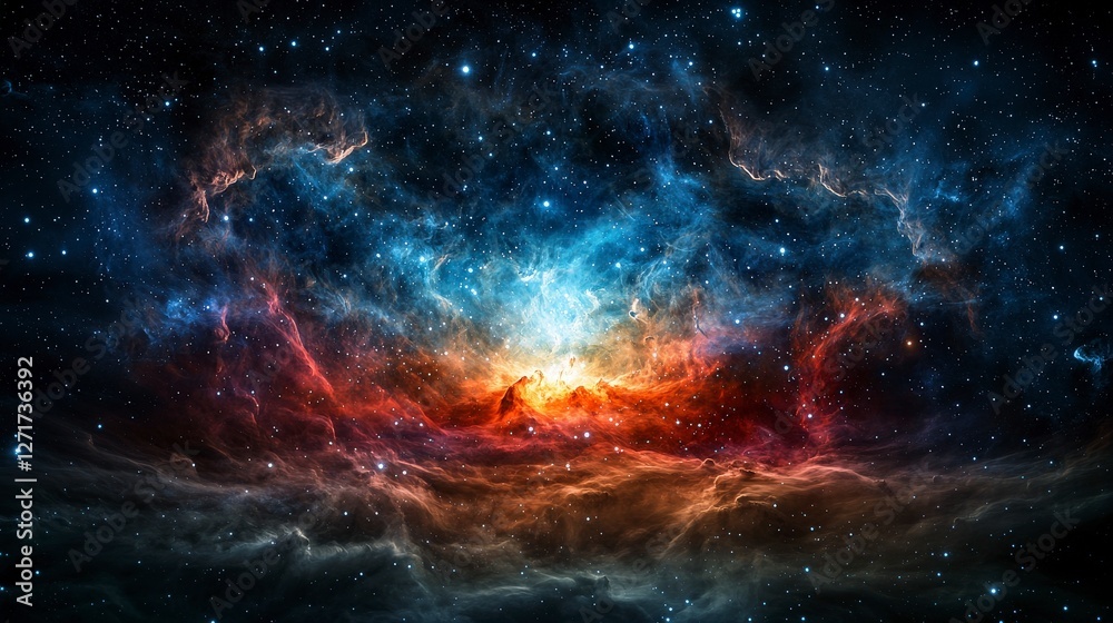 Aufkleber Stunning cosmic nebula discovery in deep space astronomy image dark background celestial viewpoint