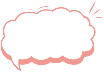 Cloud soft red speech bubble with white background