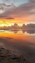 Golden Hour Sunset Over the Coastal Waters