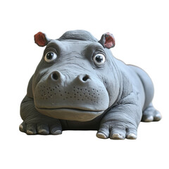 Fototapeta premium Realistic Play-Doh Hippo Sculpture with High Detail and Craftsmanship Captured in Creative Light