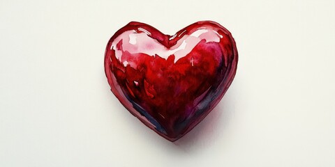 Red heart symbol representing love and affection in an artistic design on a light background