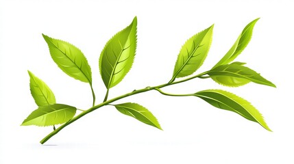 Fototapeta premium background with flying green tea leaves