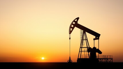 Pumpjack oil rig silhouetted at sunrise oil industry photography natural environment atmospheric perspective