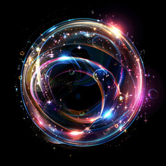 Glowing circle in the dark background