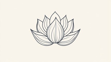 Elegant lotus flower design, minimalist art, tranquil background, for branding or digital design
