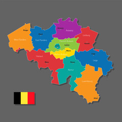 Fototapeta premium Vector map of Belgium