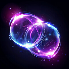 Glowing circle in the dark background