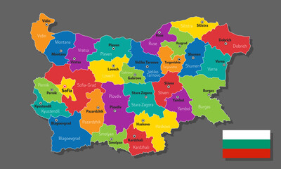 Vector map of Bulgaria