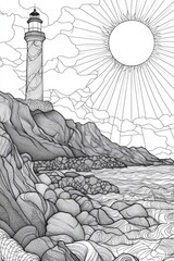 Fototapeta premium Lighthouse Drawing