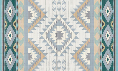 Obraz premium avajo tribal vector seamless pattern. Native American ornament. Ethnic South Western decor style. Boho geometric ornament. Vector seamless pattern. Mexican blanket, rug. Woven carpet illustration