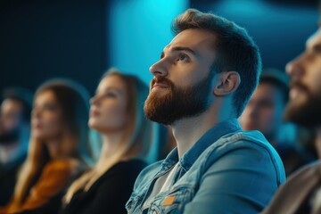 Attentive audience listening to speaker at conference meeting or business presentation