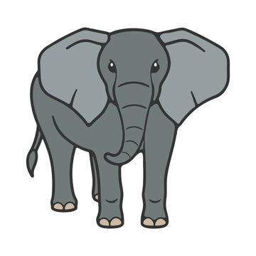 Elephant Silhouette vector illustration art design image. Elephant shadow hand drawn. Animal Elephant Silhouettes vector illustration. Elephant Artwork Vector Design isolated on white background