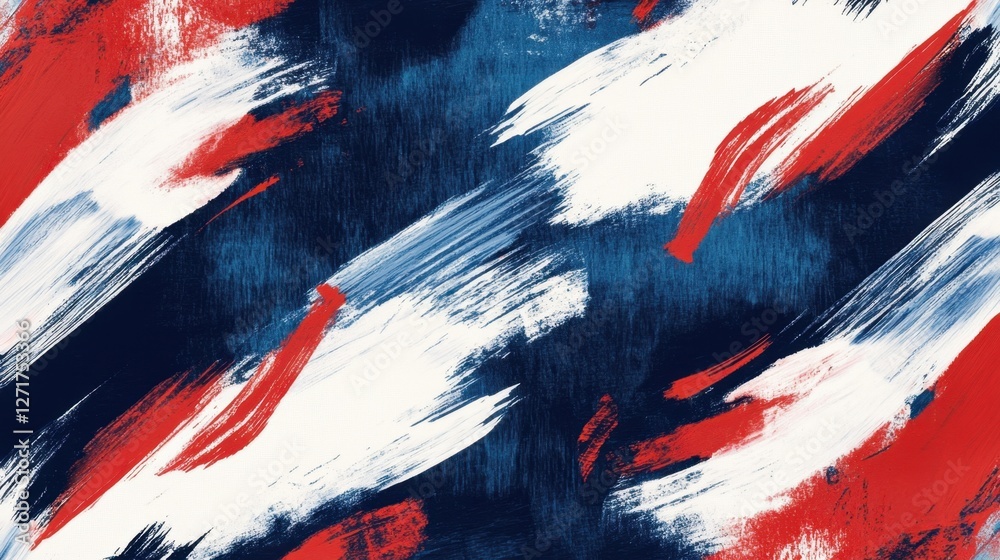 Canvas Prints abstract brushstroke pattern in red, white, and blue colors