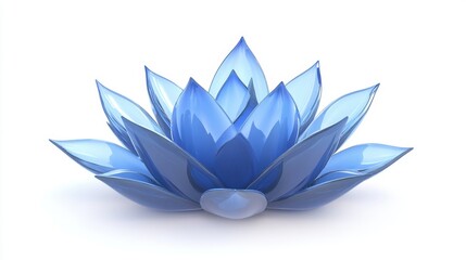 Fototapeta premium Elegant Blue Lotus Flower Isolated on White Background