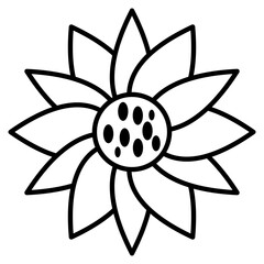Sunflower Bloom Icon For Design Elements