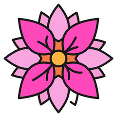 Blooming Flower Icon For Design Elements