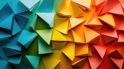Obraz premium Folded Paper Rainbow Close Up