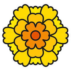 Golden Marigold Icon For Design Elements