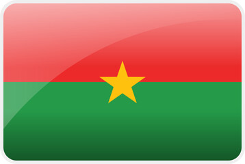 Flag Icon of Burkina Faso Country,National Vector Flag Iconic Symbol and Colors of Burkina Faso flag.